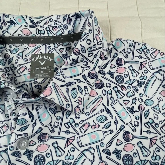 Callaway Cocktail Bartender Margarita Golf Polo Shirt Large - Picture 1 of 7